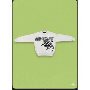 Off White For The Nature Elfin Sweater Size Large White Heavy Crewneck Pullover